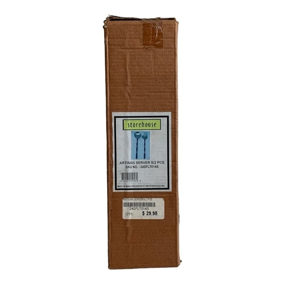 VNTG Serving Silverware Storehouse Artisan Server 2Pcs SALAD SET Stainless Steel - Picture 7 of 7